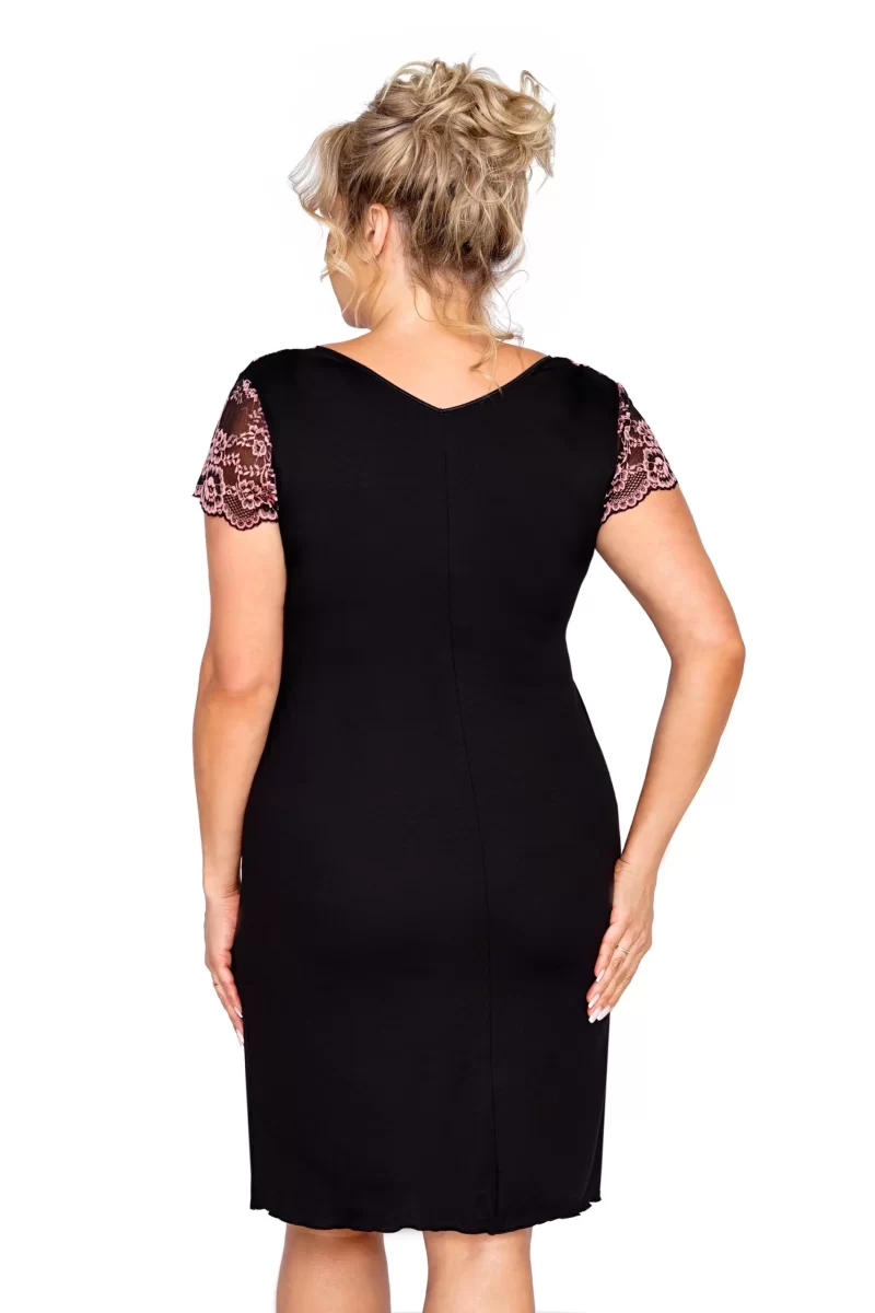 ADELE - Cămașă de noapte, plus size, negru - imagine 2