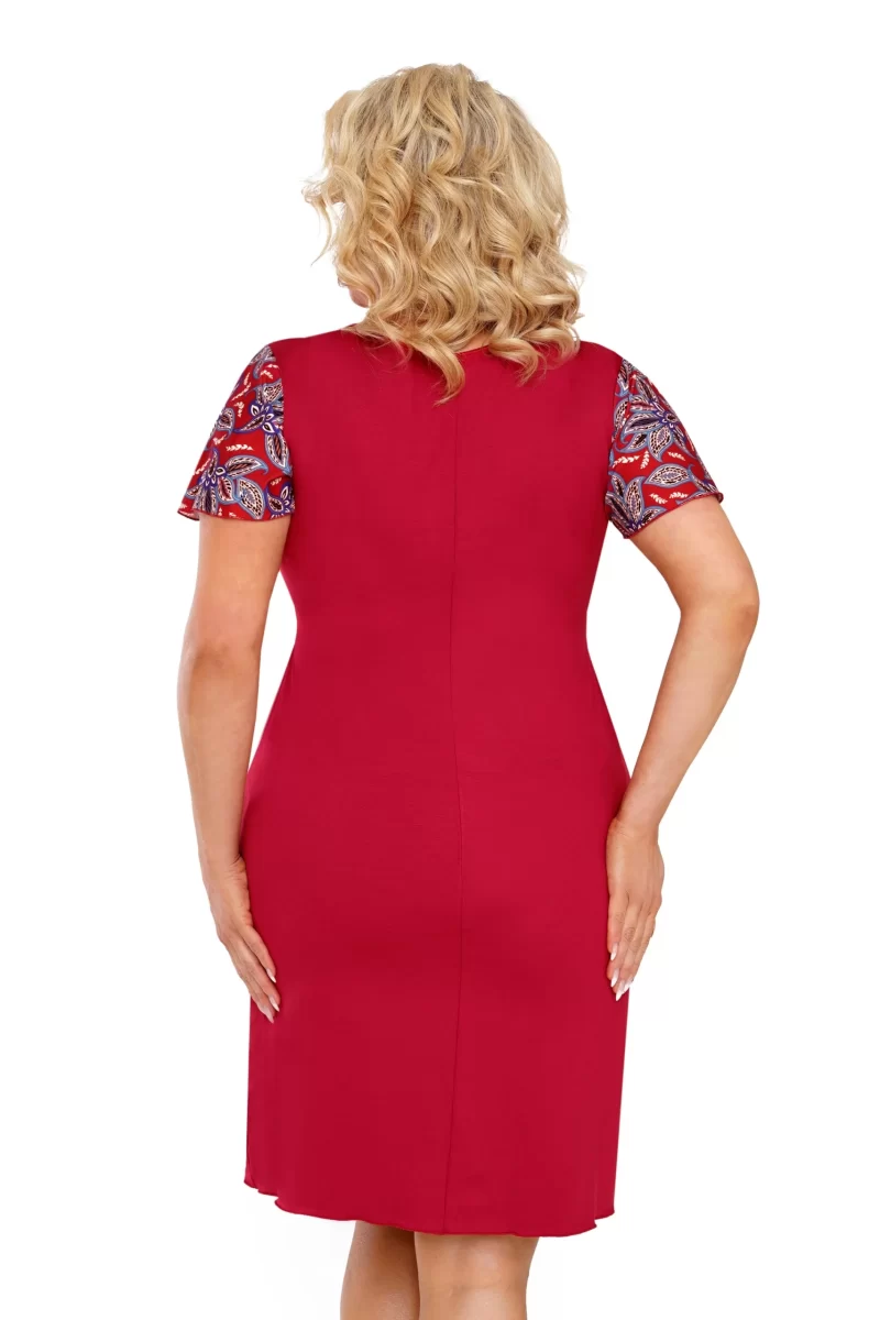 RITA - Cămașă de noapte, plus size, burgund - imagine 2