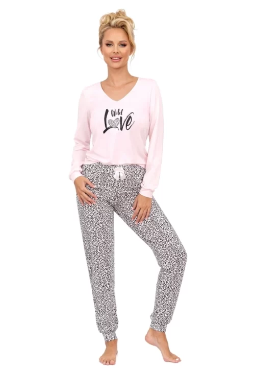 PANTERA - Pijama damă luxury, 2 piese, bumbac, essential long