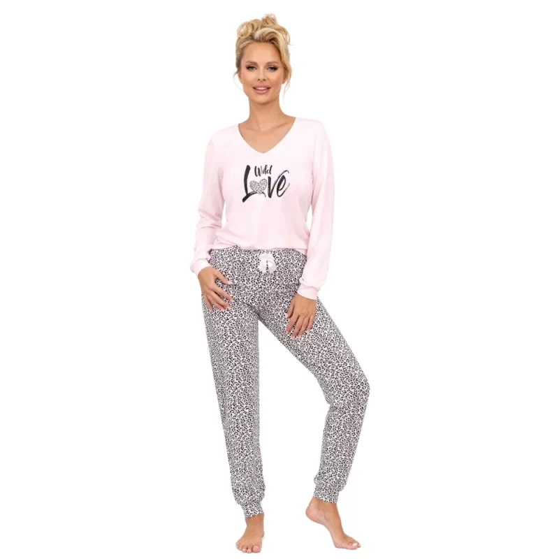 PANTERA - Pijama damă luxury, 2 piese, bumbac, essential long