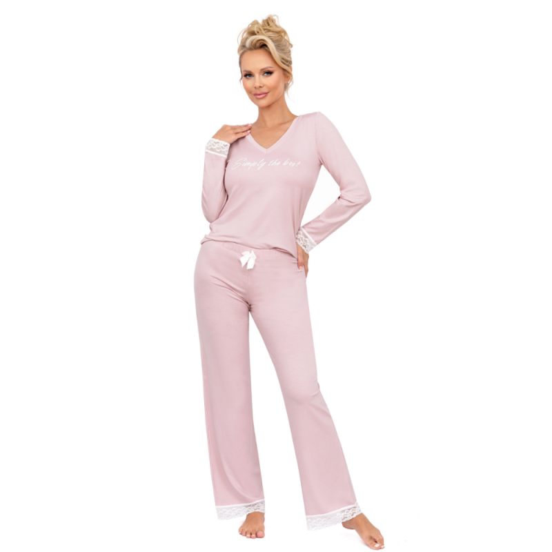 SIMPLY - Pijama damă premium, dantelă, Long & Cozy