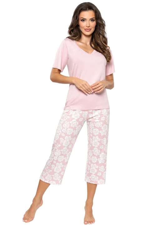 ROSALIA - Pijama damă premium, bumbac, pantaloni 3/4